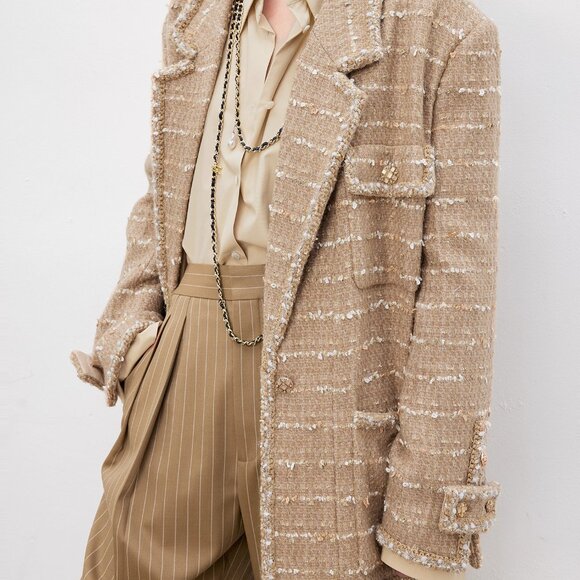 CHICJOC “Florence Sunset” Couture Tweed Coat – Size 36 - Picture 7 of 16